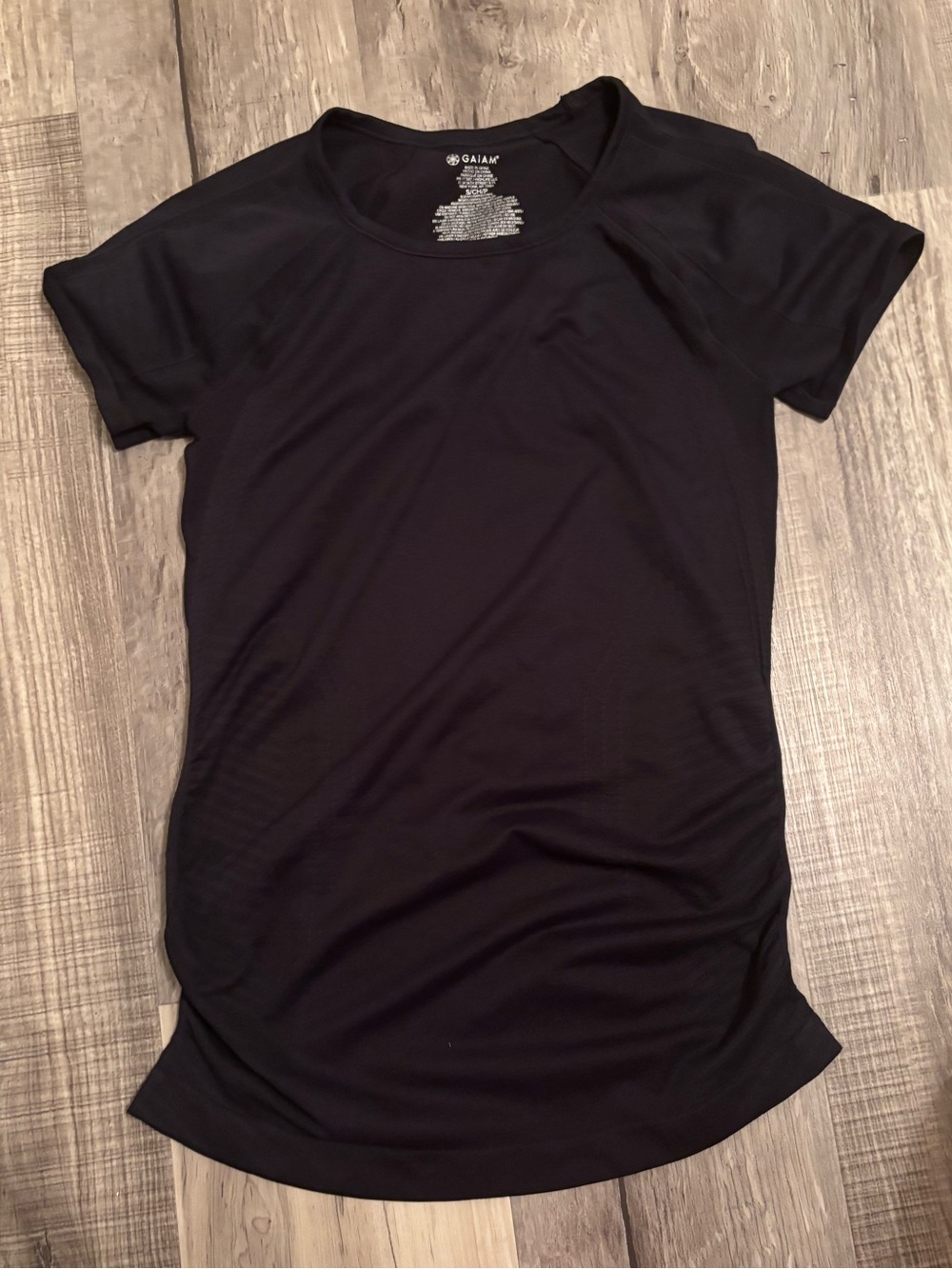 GAIAM Black Short Sleeve Crew Neck Active Tee